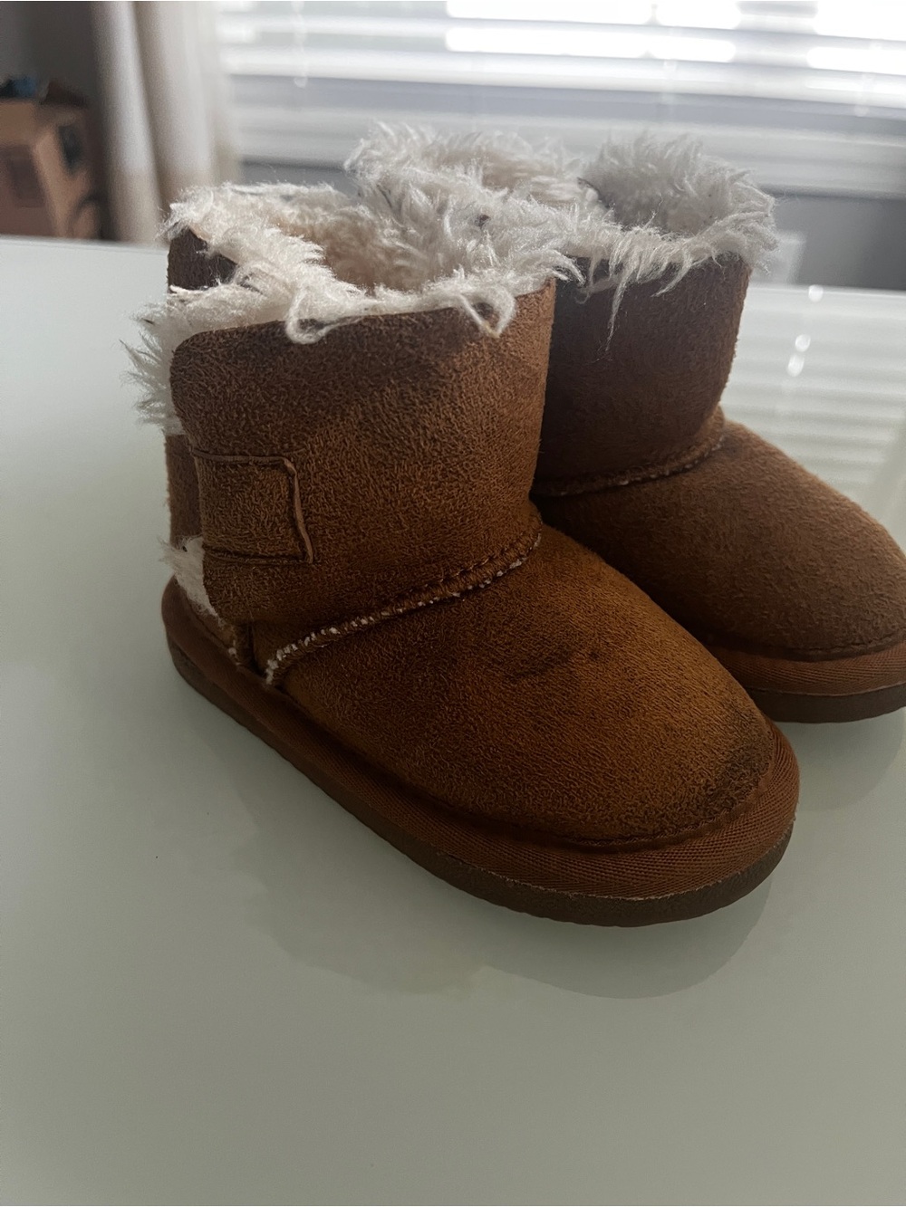 Kids Faux-Shearling Winter Boots in Brown
